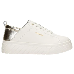 Jasnobezowe trampki ze złotymi elementami 46291-54 Wojas