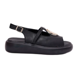 Skórzane Eleganckie Sandały Damskie S.Barski GR51-603 Czarne