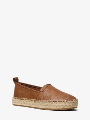 Skórzane espadryle Elias z tłoczonym logo Michael Kors BRĄZOWY (Brązowy)