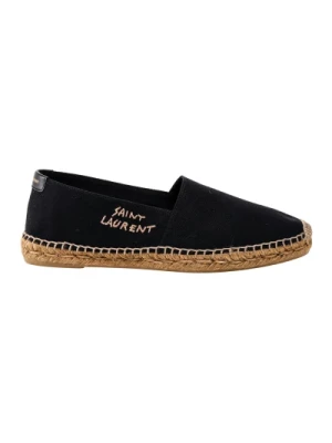 Skórzane Espadryle z Nadrukiem Logo Saint Laurent