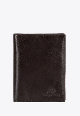 Skórzane etui na dokumenty pionowe ciemny brąz Wittchen