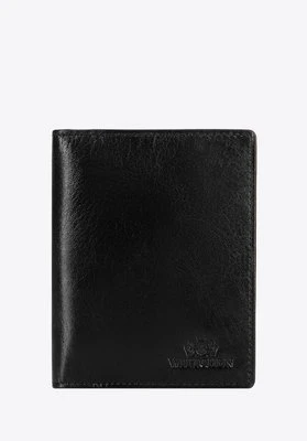 Skórzane etui na dokumenty pionowe czarne Wittchen