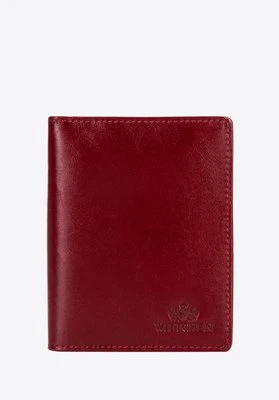 Skórzane etui na dokumenty pionowe czerwone Wittchen