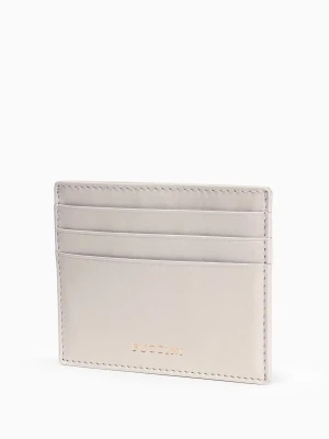 Skórzane etui na karty beżowe Puccini