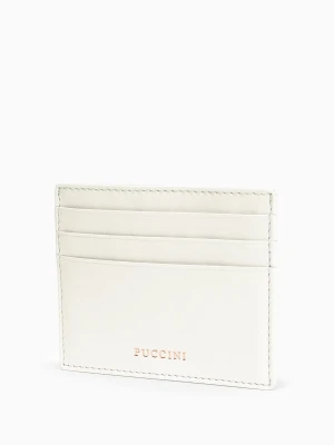 Skórzane etui na karty białe Puccini