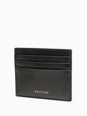 Skórzane etui na karty czarne Puccini
