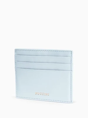 Skórzane etui na karty niebieskie Puccini