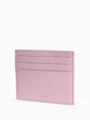 Skórzane etui na karty różowe Puccini