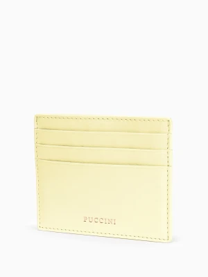 Skórzane etui na karty żółte Puccini