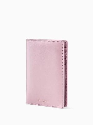 Skórzane etui na paszport różowe Puccini