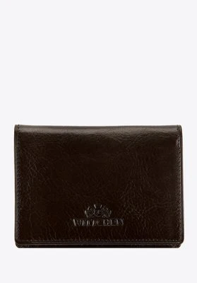 Skórzane etui na wizytówki brązowe Wittchen