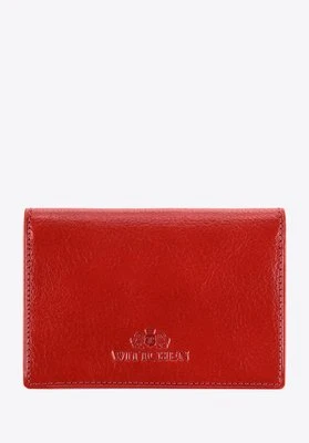 Skórzane etui na wizytówki czerwone Wittchen