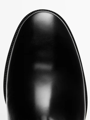 Skórzane Kozaki Jeździeckie − Made In Spain - Czarny - - Massimo Dutti - Kobieta