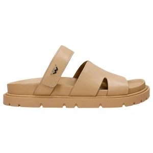 Beżowe skórzane klapki damskie na masywnej podeszwie 74135-54 Wojas