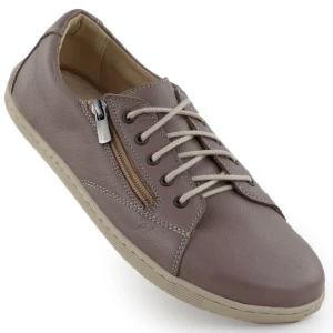 Skórzane półbuty damskie barefoot khaki Helios 436 zielone