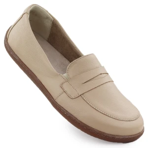 Zdjęcie produktu Skórzane pólbuty damskie mokasyny barefoot ekri Helios 433 beżowy