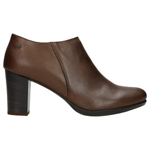 Brązowe skórzane półbuty damskie na obcasie 9495-52 Wojas