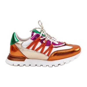 Skórzane Półbuty Sneakersy Damskie Artiker 56C1737 Multikolor wielokolorowe