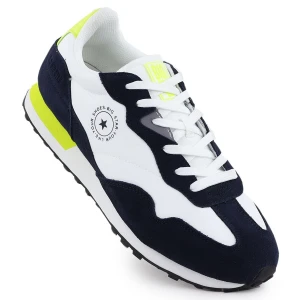 Skórzane półbuty sportowe męskie sneakersy biało-granatowe Big Star RR174408 białe