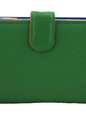 Skórzane portfele z ochroną kart RFID - Zielone Merg