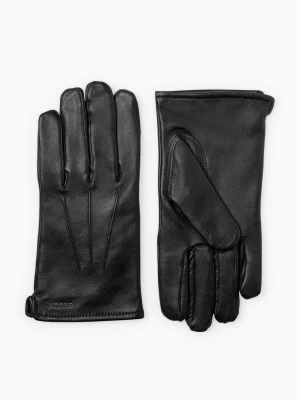 Skórzane Rękawiczki Męskie z Przeszyciami - rozmiar XL Puccini