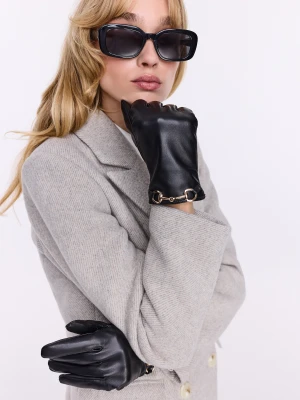 Skórzane rękawiczki w klasycznej czerni TARANKO