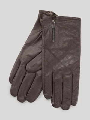 Skórzane rękawiczki w kolorze brązowym Joop