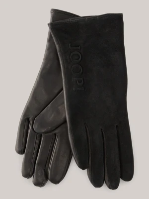 Skórzane rękawiczki w kolorze czarnym Joop