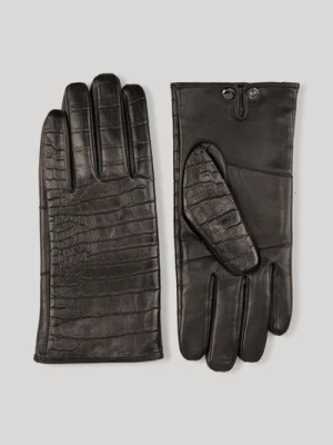 Skórzane rękawiczki w kolorze czarnym Joop