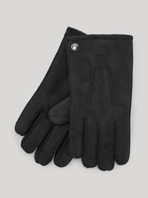 Skórzane rękawiczki w kolorze czarnym Joop