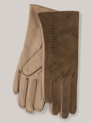Skórzane rękawiczki w kolorze taupe Joop