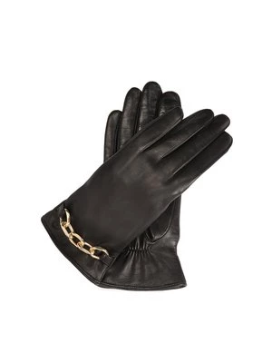 Skórzane rękawiczki z ozdobnym łańcuszkiem Kazar