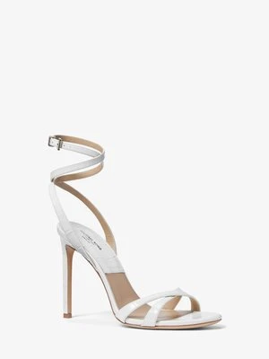 Skórzane sandały Chrissy z fakturą łuski krokodyla MICHAEL KORS COLLECTION