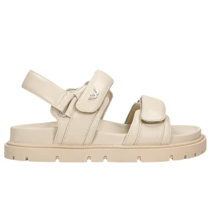 Beżowe masywne sandały damskie ze skóry licowej 76167-54 Wojas