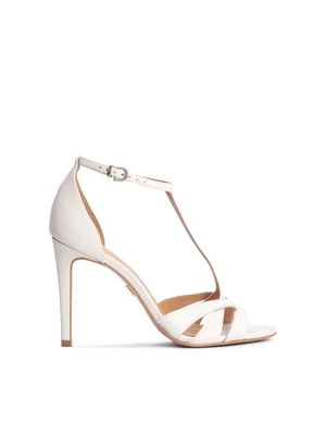 Skórzane sandały damskie w kolorze off-white Kazar