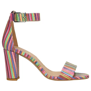 Sandały w kolorowe paski na slupku 76028-56 Wojas