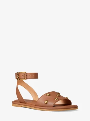 Skórzane sandały Rosetta z ćwiekami Michael Kors BRĄZOWY (Brązowy)