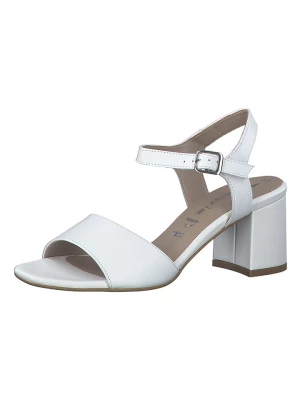 Tamaris Skórzane sandały w kolorze białym rozmiar: 41