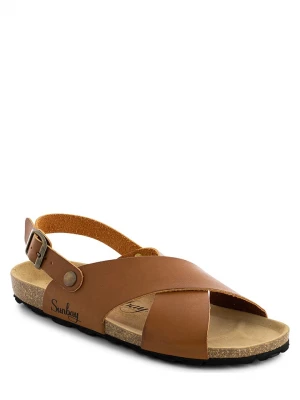 Sunbay Skórzane sandały "Vidono" w kolorze jasnobrązowym rozmiar: 41