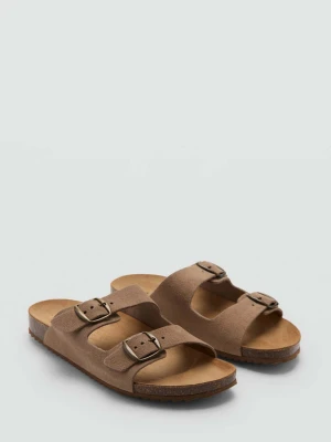Skórzane sandały ze sprzączkami średni brązowy - Teen - - MANGO TEEN