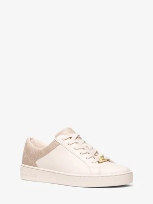 Skórzane sneakersy Keaton z brokatem i wytłaczanym logo MICHAEL Michael Kors