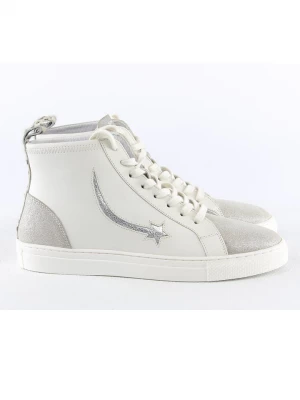 Nalaim Skórzane sneakersy "Palermo" w kolorze srebrno-białym rozmiar: 37
