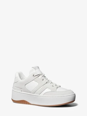Skórzane sneakersy Ryder na platformie Michael Kors OPTYCZNA BIEL (Biały)