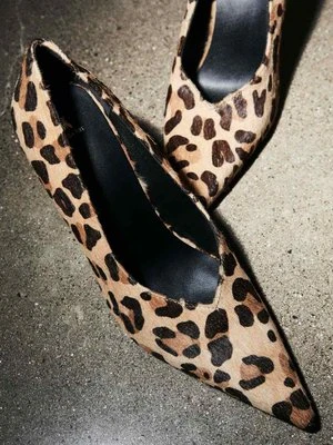 Skórzane szpilki w panterkę PATRIZIA PEPE