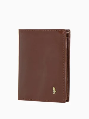 Skórzany brązowy portfel męski z zabezpieczeniem RFID Puccini