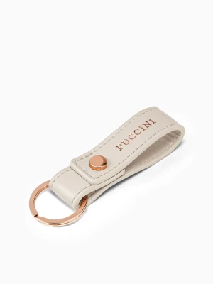 Skórzany brelok do kluczy beżowy Puccini