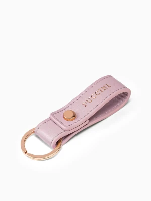 Skórzany brelok do kluczy różowy Puccini