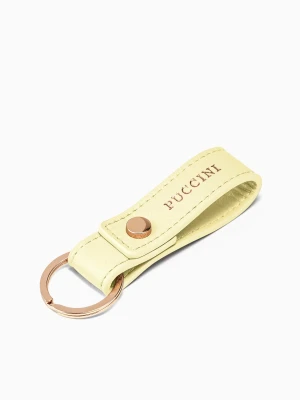 Skórzany brelok do kluczy żółty Puccini