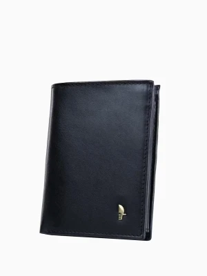 Skórzany czarny portfel męski z zabezpieczeniem RFID Puccini