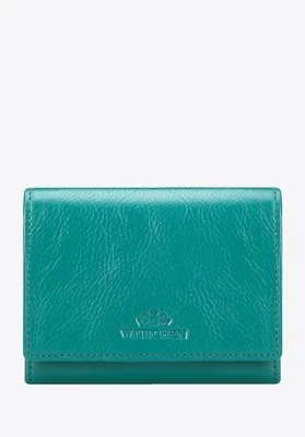 Skórzany damski portfel z ochroną RFID zielony Wittchen